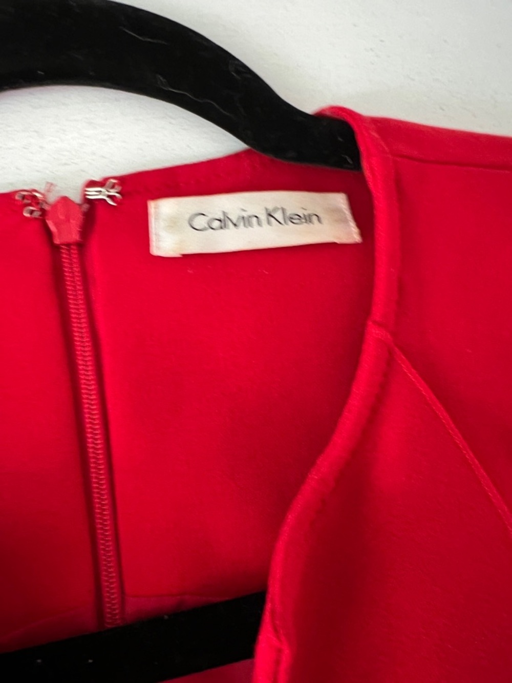 Calvin Klein Red Ruffle-Front Sleeveless Midi Dress - Picture 3 of 3